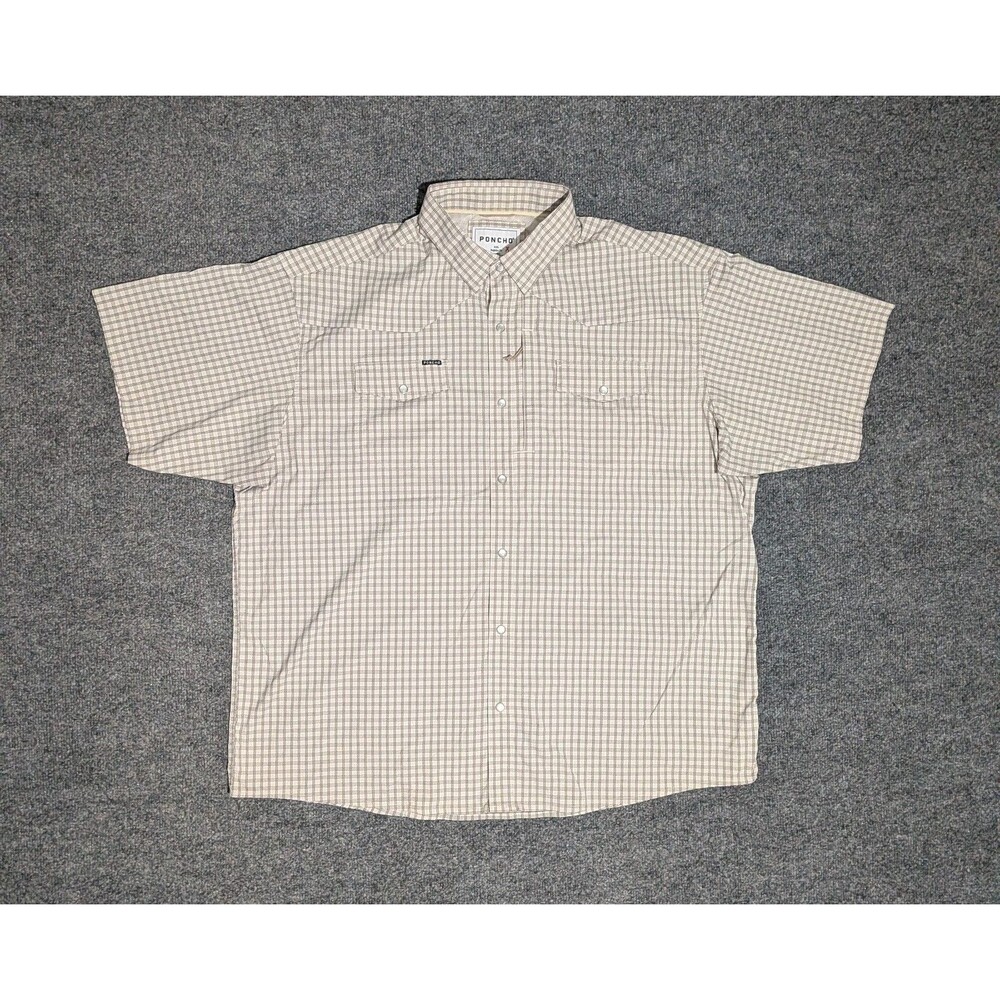 Poncho Shirt Mens XXL Regular Fit Short Sleeve Pearl Snap